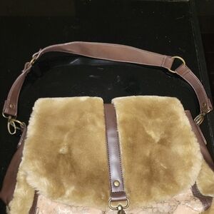 Brown Faux Fur Shoulder Bag